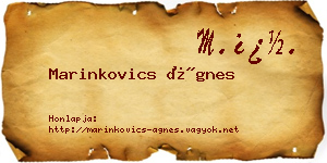 Marinkovics Ágnes névjegykártya